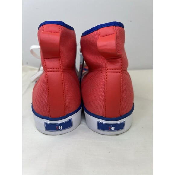 NEW Adidas NZA‎ Shell NBA Philadelphia 76ers Red Blue High top Sneakers Mens 11 - Picture 2 of 10